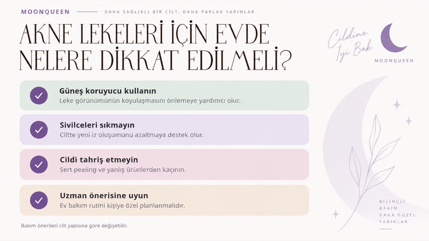 akne lekeleri için evde nelere dikkat edilmeli