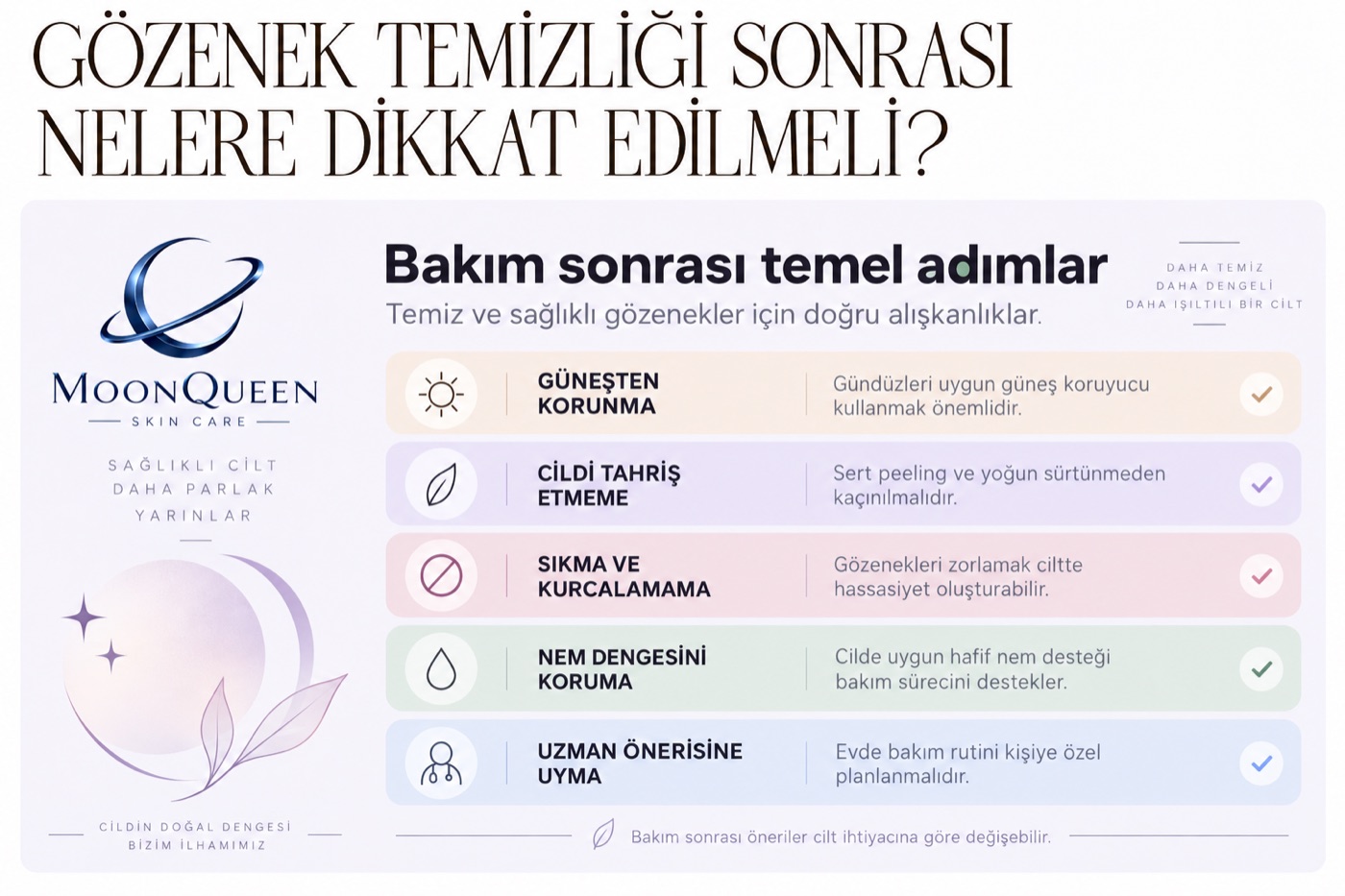 Gözenek Temizliği Sonrası Nelere Dikkat Edilmeli