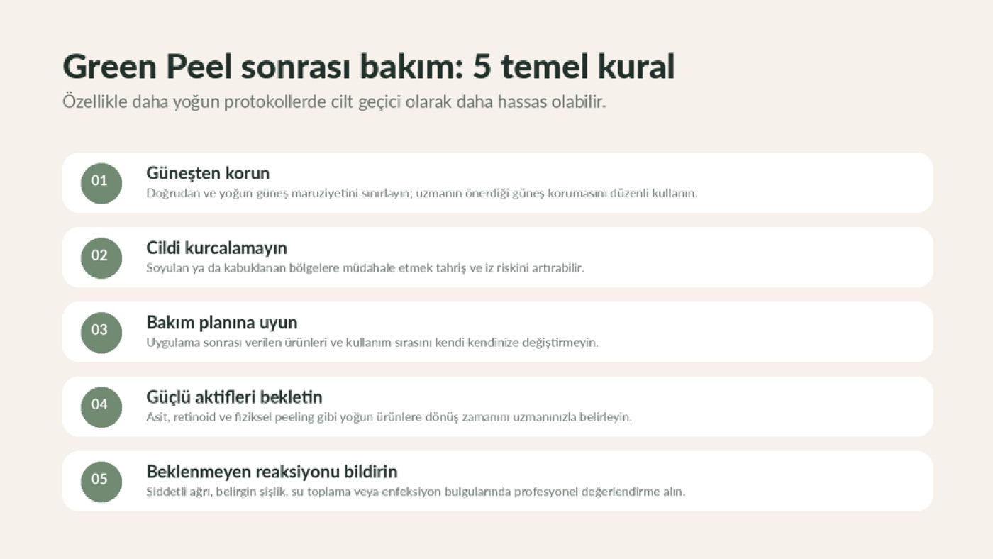 green peel sonrası yapılması gerekenler